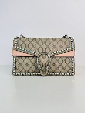 Gucci Dionysus GG supreme crystal shoulder bag